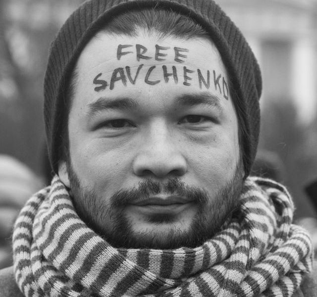Demonstrator at International Women's Day rally on the Field on Mars, Petrograd, March 8, 2016. Photo by and courtesy of Vadim Lurie