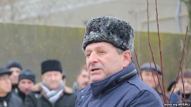 Ahtem Chiygoz, a member of the Mejlis of the Crimean Tatars who has spent the last year and a half in jail on trumped-up charges of "organizing rioting" and "destruction of property." Photo courtesy of 112 UA and RFE/RL